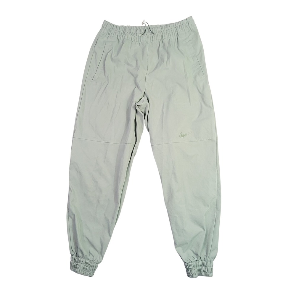 Nike Men's Woven Jogger Pants Size Large Green Swoosh Toggle Drawstring F39‎